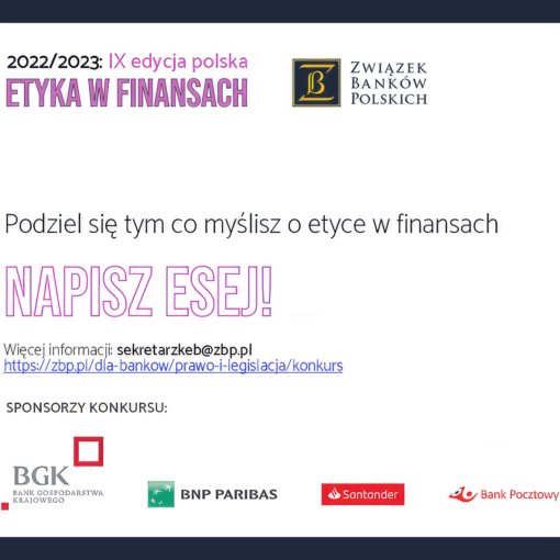 Konkurs „Etyka w finansach” 2023 - Napisz esej